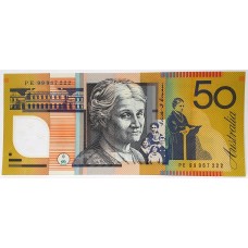 AUSTRALIA 1997 . FIFTY 50 DOLLAR BANKNOTE . EVANS/MacFARLANE . LAST PREFIX PE99